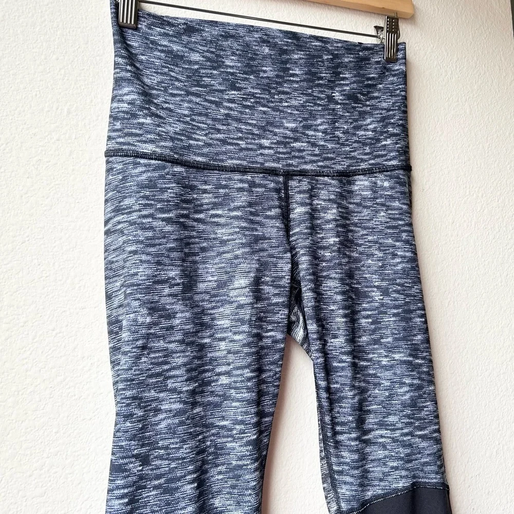 Lululemon Wunder Under Stirrup Leggings Dramatic Static White Black / Black Sz 6